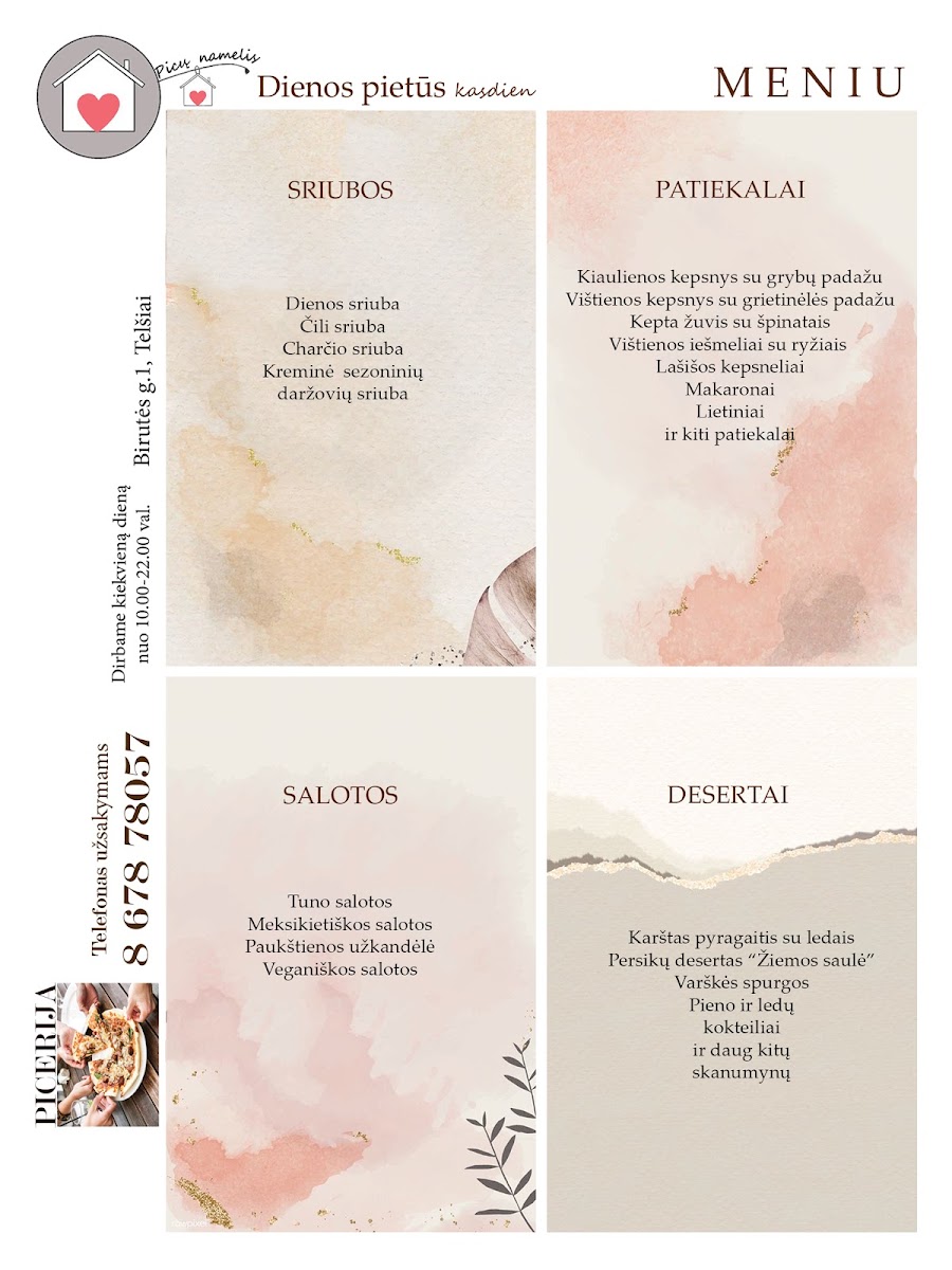 Menu Picų Namelis Telšiai-9